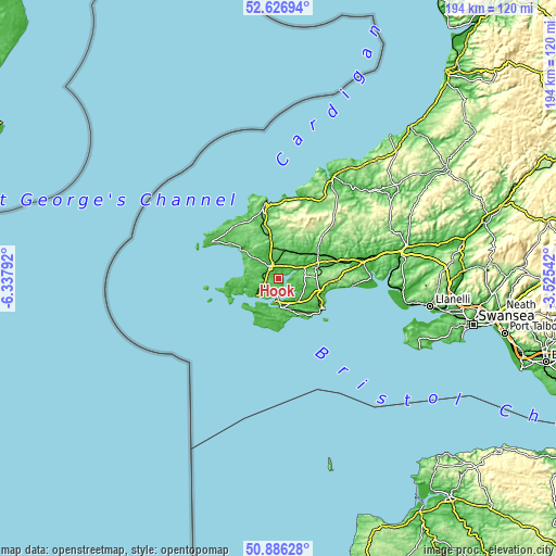 Topographic map of Hook