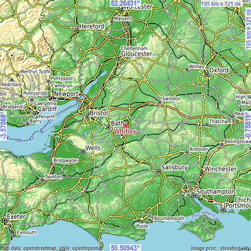 Topographic map of Whitley