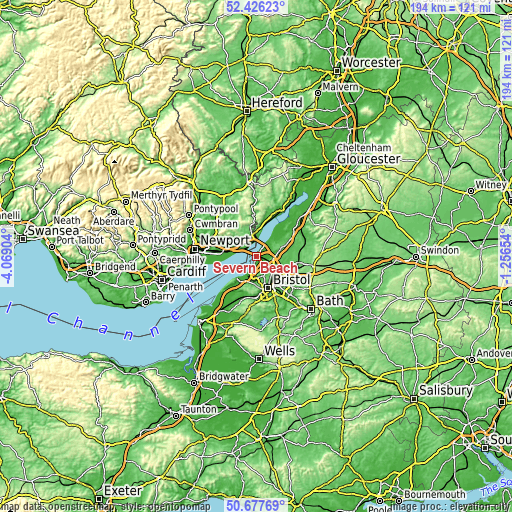 Topographic map of Severn Beach