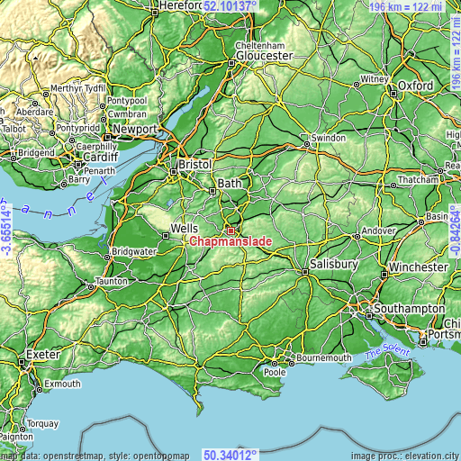 Topographic map of Chapmanslade