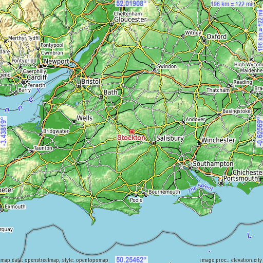 Topographic map of Stockton