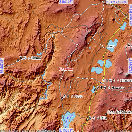 Topographic map of Hosa’ina