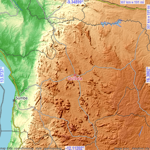 Topographic map of Quibala