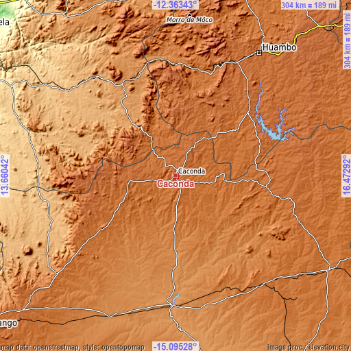 Topographic map of Caconda