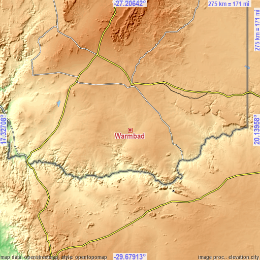 Topographic map of Warmbad