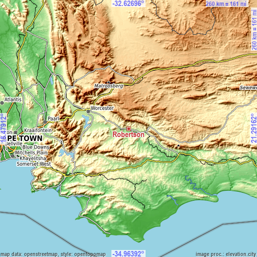 Topographic map of Robertson