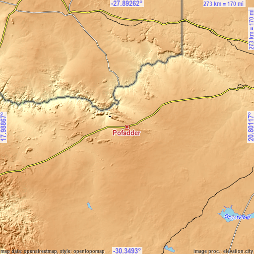 Topographic map of Pofadder