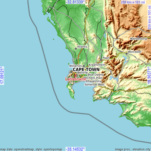 Topographic map of Lansdowne