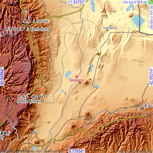 Topographic map of Gewanē