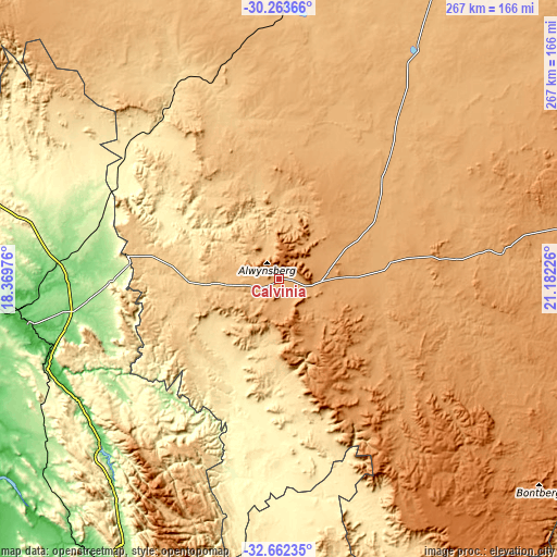 Topographic map of Calvinia