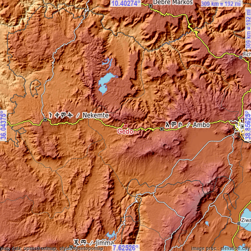 Topographic map of Gēdo