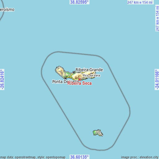 Topographic map of Ribeira Seca