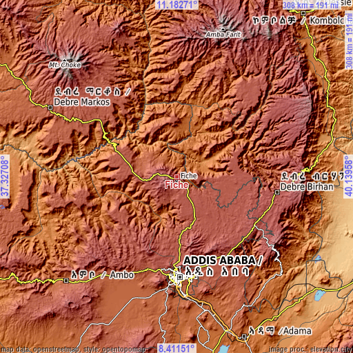 Topographic map of Fichē