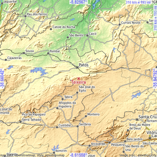 Topographic map of Teixeira