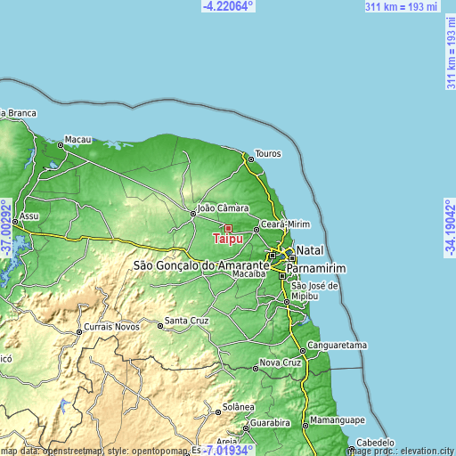 Topographic map of Taipu
