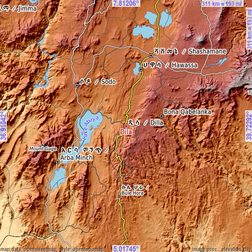 Topographic map of Dīla