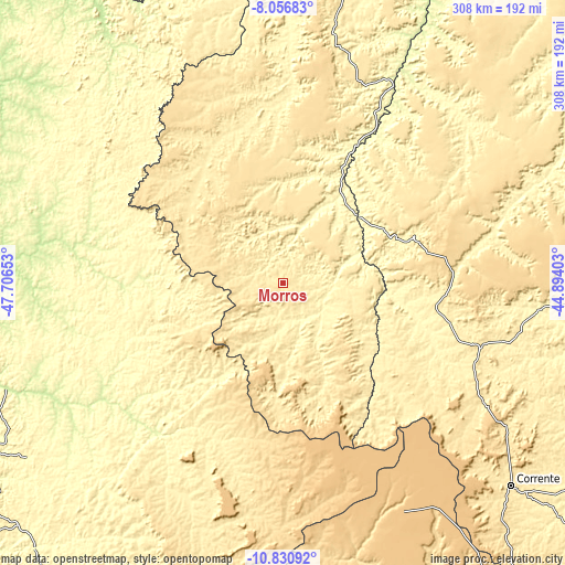 Topographic map of Morros