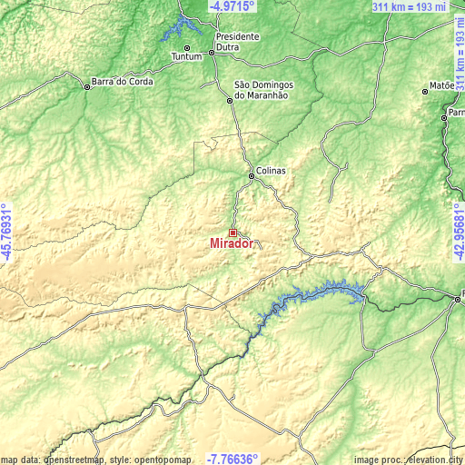 Topographic map of Mirador