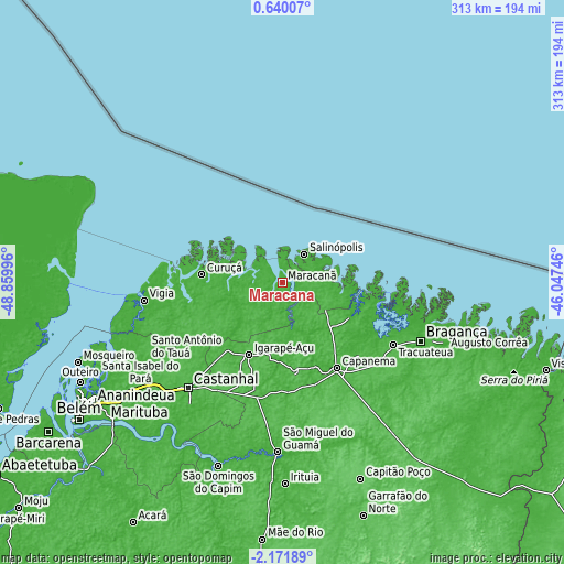 Topographic map of Maracanã