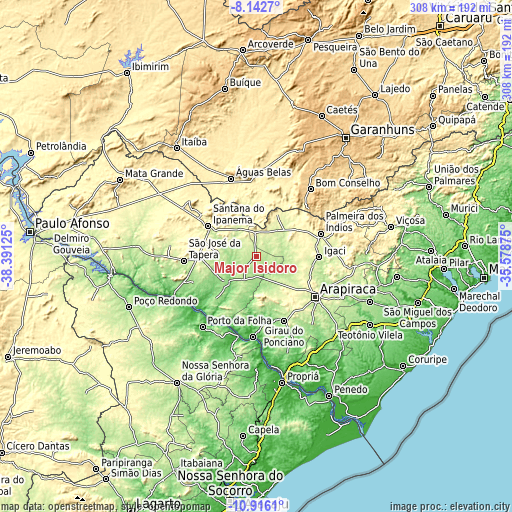 Topographic map of Major Isidoro