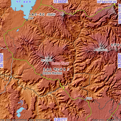 Topographic map of Debre Werk’