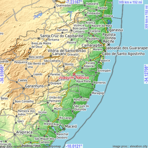 Topographic map of Joaquim Nabuco