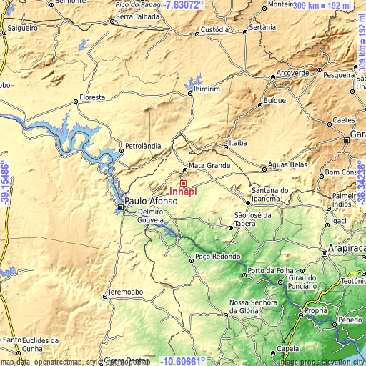 Topographic map of Inhapi