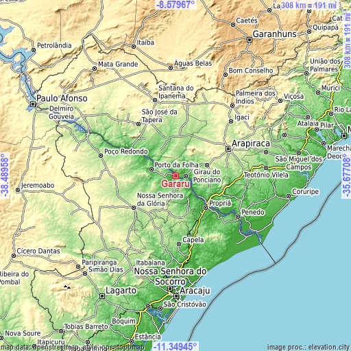 Topographic map of Gararu