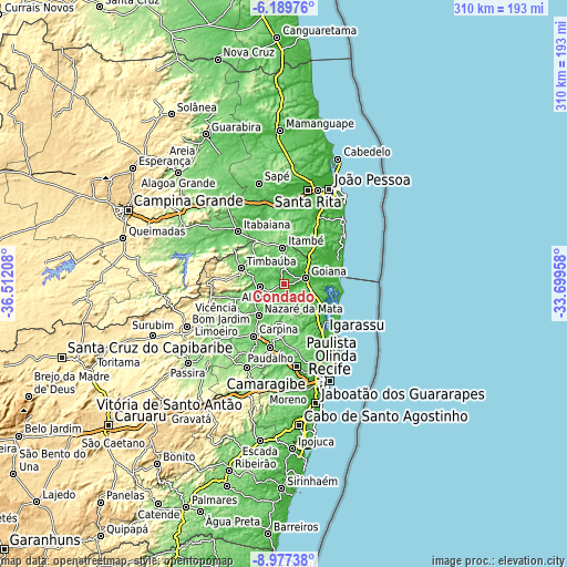 Topographic map of Condado