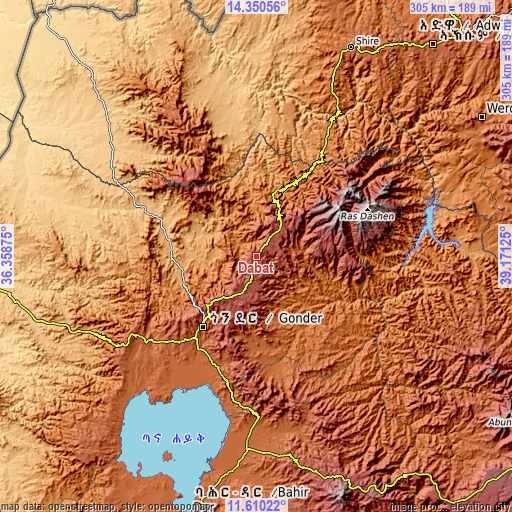 Topographic map of Dabat