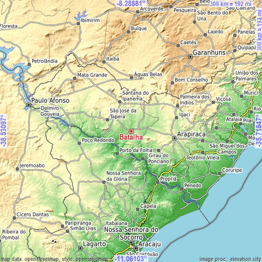 Topographic map of Batalha