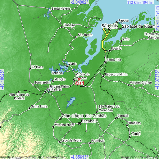 Topographic map of Arari