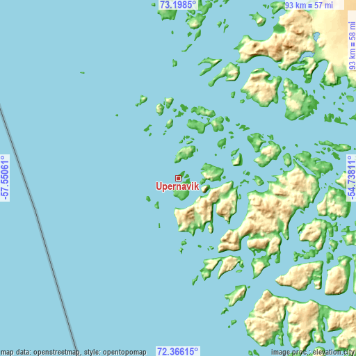 Topographic map of Upernavik