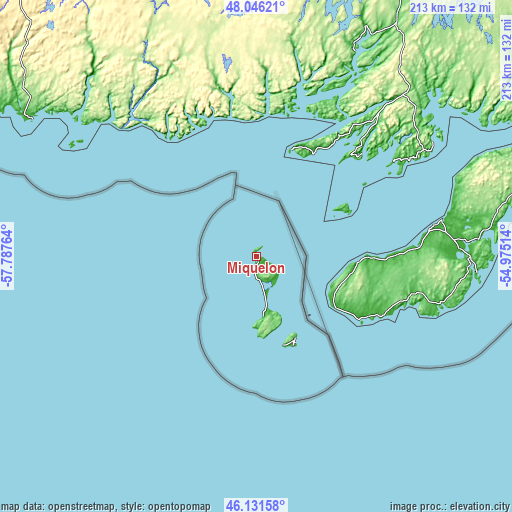 Topographic map of Miquelon
