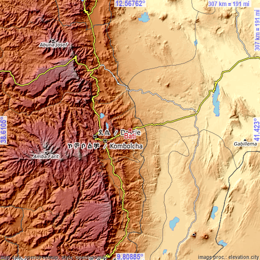 Topographic map of Batī
