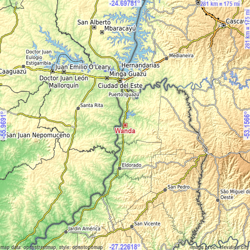 Topographic map of Wanda