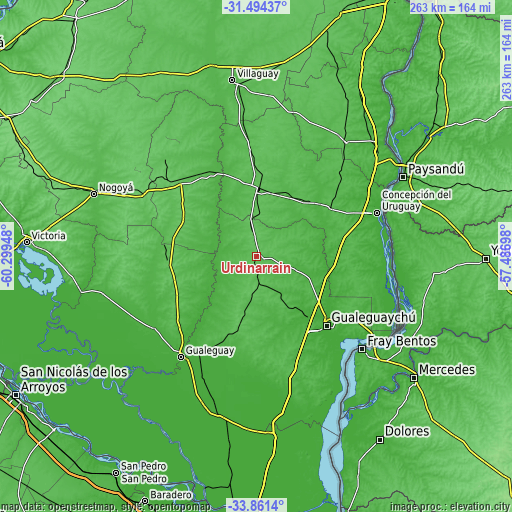 Topographic map of Urdinarrain