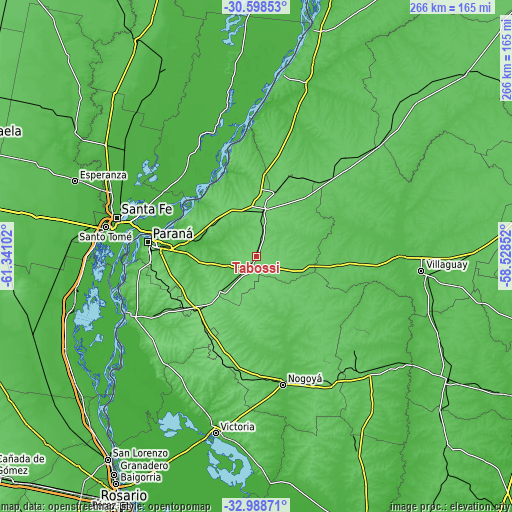 Topographic map of Tabossi