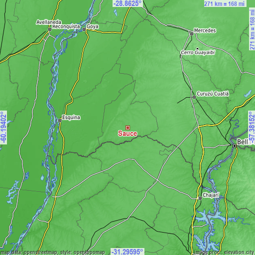 Topographic map of Sauce