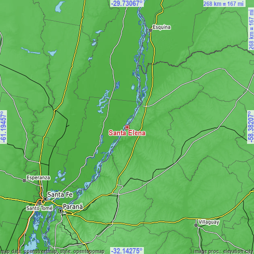 Topographic map of Santa Elena