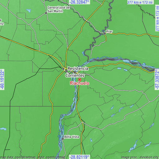 Topographic map of Riachuelo