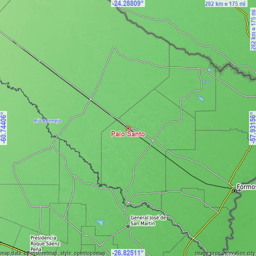 Topographic map of Palo Santo
