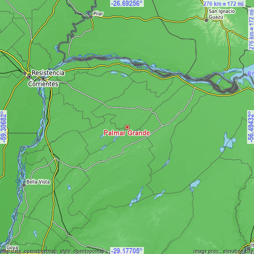 Topographic map of Palmar Grande