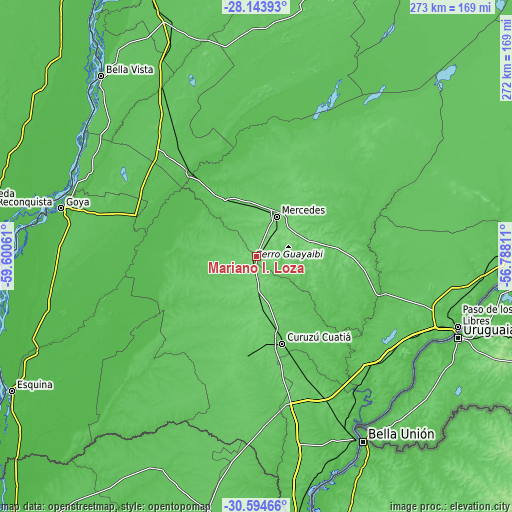 Topographic map of Mariano I. Loza