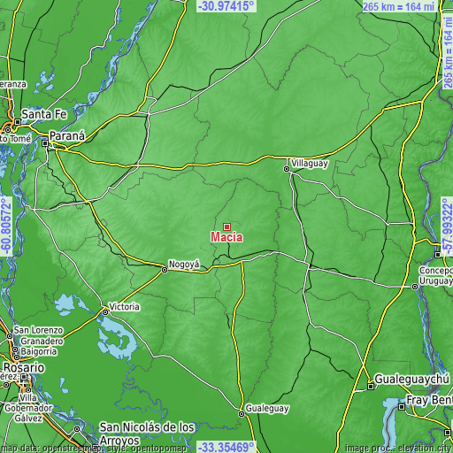 Topographic map of Maciá