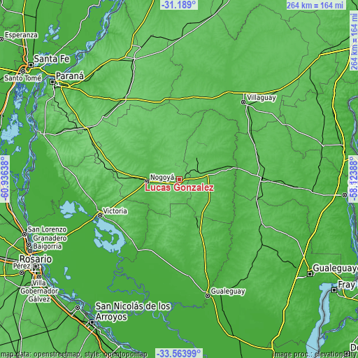 Topographic map of Lucas González