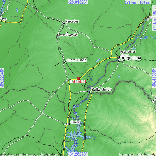 Topographic map of Libertad