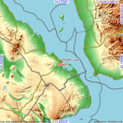 Topographic map of Assab
