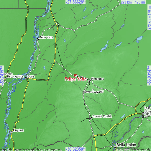 Topographic map of Felipe Yofré