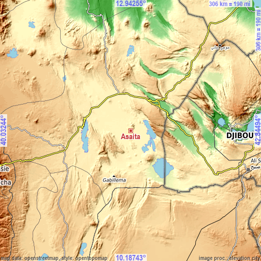 Topographic map of Asaita